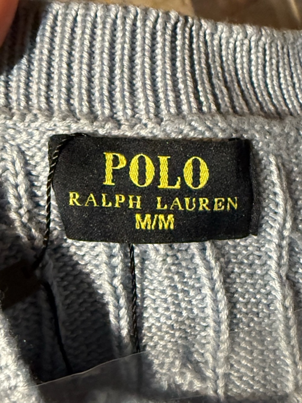 Polo by Ralph Lauren light Blue Cable Knit Cardigan Size S, M - Picture 5 of 5